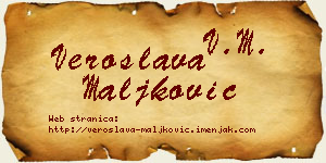 Veroslava Maljković vizit kartica